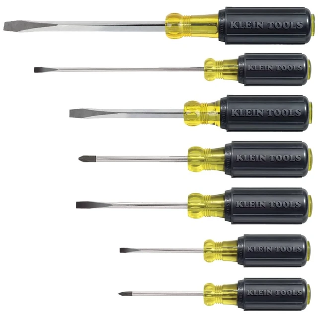 Alt view image 7 of 12 - 85076 Screwdriver Set, Made in USA, Slotted and Phillips Screwdrivers with Non-Slip Cushion-Grip Handles and Tip-Ident, 7-Piece