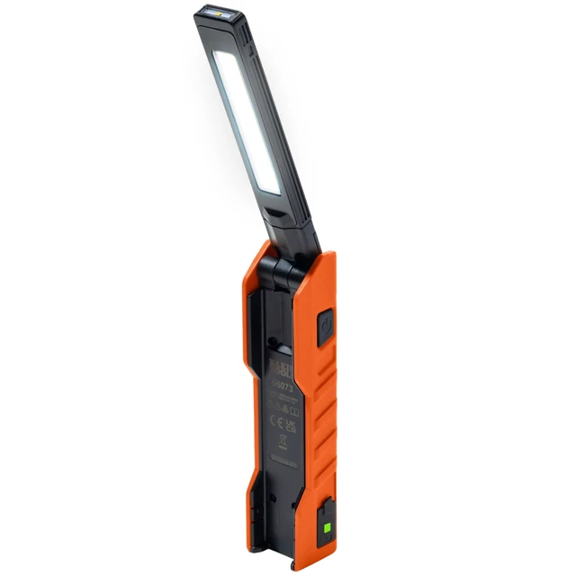 Alt view image 8 of 14 - 56073 Foldable Handheld Work Light, 500-Lumen LED with 180-Degree Pivot and 270-Degree Rotation, USB-C Rechargeable Flashlight with Built-In Spotlight, Magnetic Base, IP54-Rated