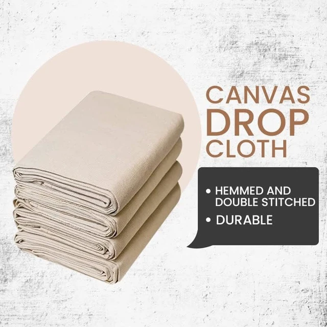 Alt view image 11 of 14 - Canvas Drop Cloth for Painting (Size 6'x9' Feet Pack of 4) Painters Drop Cloth for Painting, Furniture & Floor Protection All Purpose Thick Canvas tarp with Double Stitched Edges