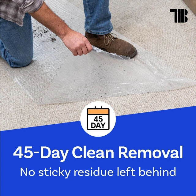 Alt view image 12 of 14 - Carpet Protection Film 36" x 200' roll, Self Adhesive Plastic Carpet Protector Film with Clean Removal & Easy Unwind, Durable Protection Tape to Shield Your Surface from Dirt and Spills