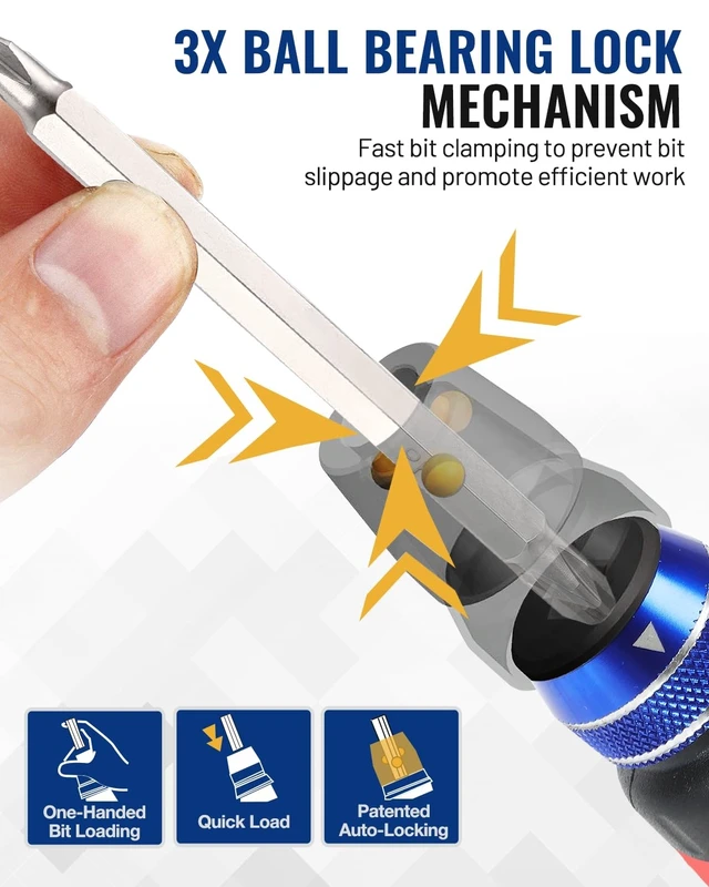 Alt view image 6 of 10 - 12-in-1 Ratcheting Multi-Bit Screwdriver Set, Quick-load Mechanism Screwdriver with Double End Bits in Handle (Pack of 2)