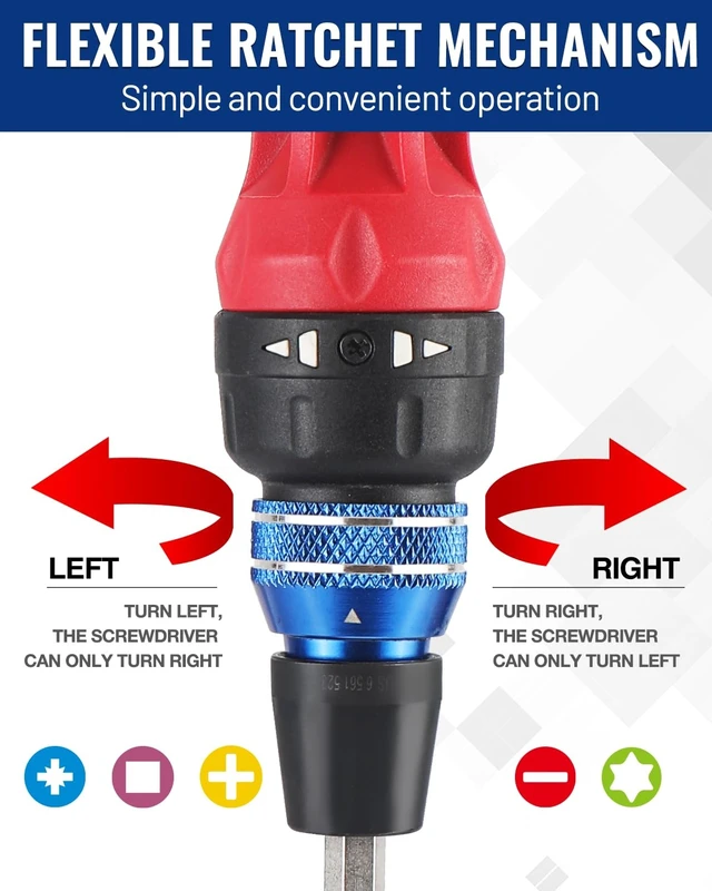 Alt view image 7 of 10 - 12-in-1 Ratcheting Multi-Bit Screwdriver Set, Quick-load Mechanism Screwdriver with Double End Bits in Handle (Pack of 2)