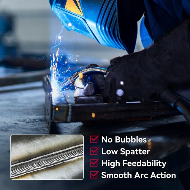Alt view image 9 of 14 - Flux Core Welding Wire E71T-GS.035" 10LB x 1 Mild Carbon Steel, Gasless Welding with Stable Arc, Low Spatter, Smooth Feeding & Reliable All-Position Performance