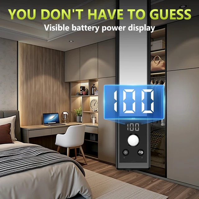 Alt view image 12 of 14 - 6-Pack 10" Wireless Under Cabinet Lights with Digital Display Rechargeable motion sensor lights with magnetic mounting, dimmable 52 LEDs and 3 color modes for kitchen, closet or shelf