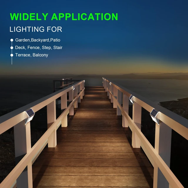 Alt view image 12 of 14 - Solar Powered Lights Ideal for Step, Fence, Deck, Stair-Cool White-12P Stainless Steel, Waterproof, Automatic Dusk to Dawn, Anti-Rust, Energy Efficient, Perfect for house decor