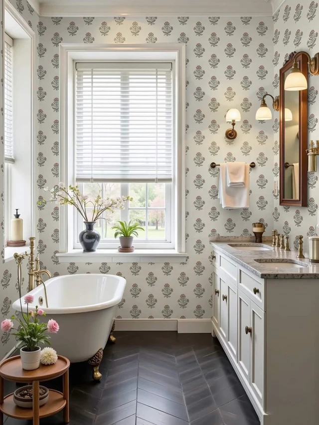 Alt view image 11 of 14 - Pink Floral Wallpaper Cottage Peel and Stick Wallpaper 17.3''x393'' Faux Linen Texture Contact Paper for Cabinets Removable Self-Adhesive Wall Paper for Bedroom Kitchen Renter Friendly Vinyl