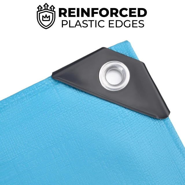 Alt view image 9 of 14 - Tarps Heavy Duty Waterproof 16x20 ft, 12 mil Thick Tarp Cover with Grommets UV-resistant, Rip & Tear Proof Blue Large Poly Tarp with Metal Grommets for Camping, Tents, Boats, RVs, Cars and Pool Cover