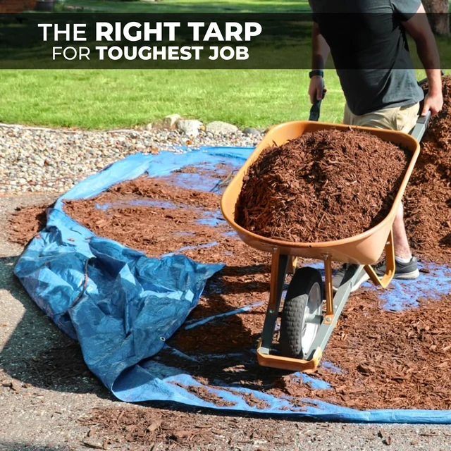 Alt view image 14 of 14 - Tarps Heavy Duty Waterproof 16x20 ft, 12 mil Thick Tarp Cover with Grommets UV-resistant, Rip & Tear Proof Blue Large Poly Tarp with Metal Grommets for Camping, Tents, Boats, RVs, Cars and Pool Cover