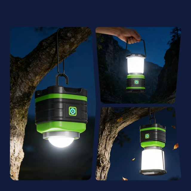 Alt view image 14 of 14 - LED Camping Lantern, Portable Lanterns Flashlights, Outdoor Lights Battery-Operated (Battery Not Included), Camping Essential, Emergency, Hurricanes, Hiking, Power Outages, Survival Gear, Home