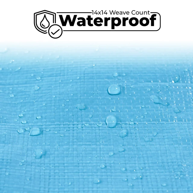 Alt view image 12 of 14 - Tarps Heavy Duty Waterproof 16x20 ft, 12 mil Thick Tarp Cover with Grommets UV-resistant, Rip & Tear Proof Blue Large Poly Tarp with Metal Grommets for Camping, Tents, Boats, RVs, Cars and Pool Cover