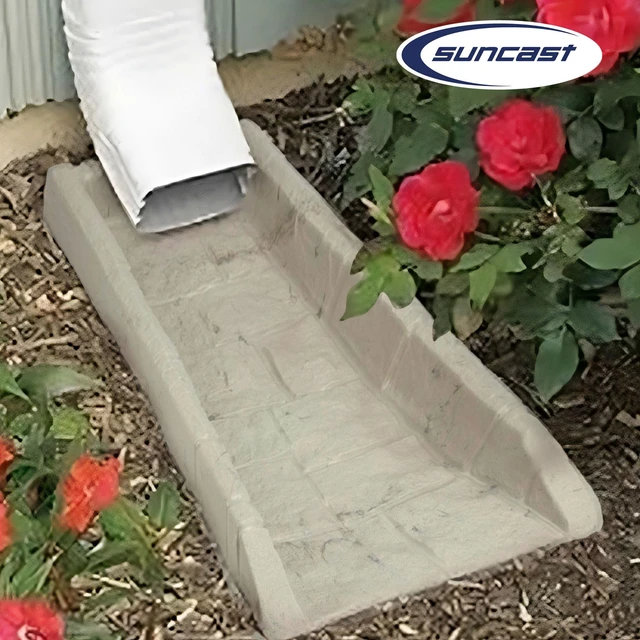 Alt view image 12 of 14 - SB24 Decorative Rain Gutter Downspout Garden Splash Block Taupe (3 Pack)