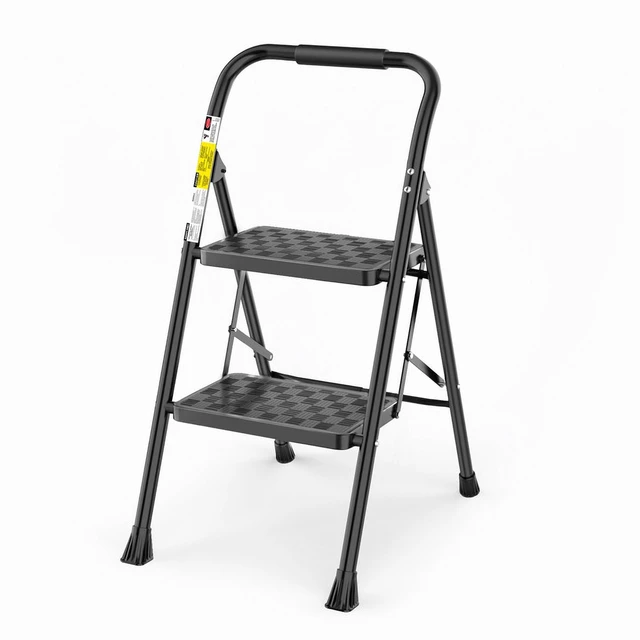 Alt view image 8 of 14 - 2 Step Ladder, Step Stool for Adults 2 Step Ladder Folding Step Stool with Wide Pedal Ergonomic Design