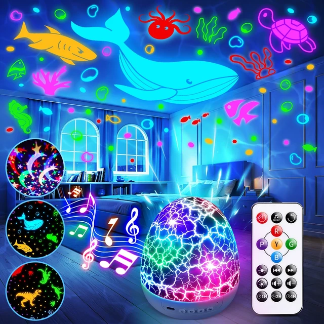 Alt view image 8 of 14 - Ocean Baby Night Light Projector Sensory Toys for 1,2,3,4,5 year old Boys 31 Colors Kids Toys 15 White Noise Sound machine for Sleep Toddlers Kids 1,2,3,4,5 Year Old Gifts Boy