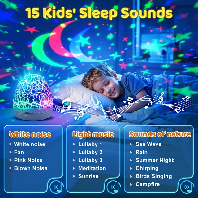 Alt view image 10 of 14 - Ocean Baby Night Light Projector Sensory Toys for 1,2,3,4,5 year old Boys 31 Colors Kids Toys 15 White Noise Sound machine for Sleep Toddlers Kids 1,2,3,4,5 Year Old Gifts Boy