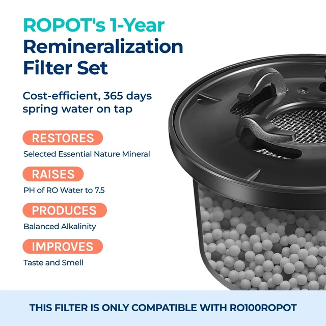 Alt view image 10 of 14 - Official Dual-Pack Remineralization Filters, One-Year Set for RO100ROPOT, Alkaline for Reverse Osmosis Filter, Remineralize and Increase pH for Pure Drinking Water