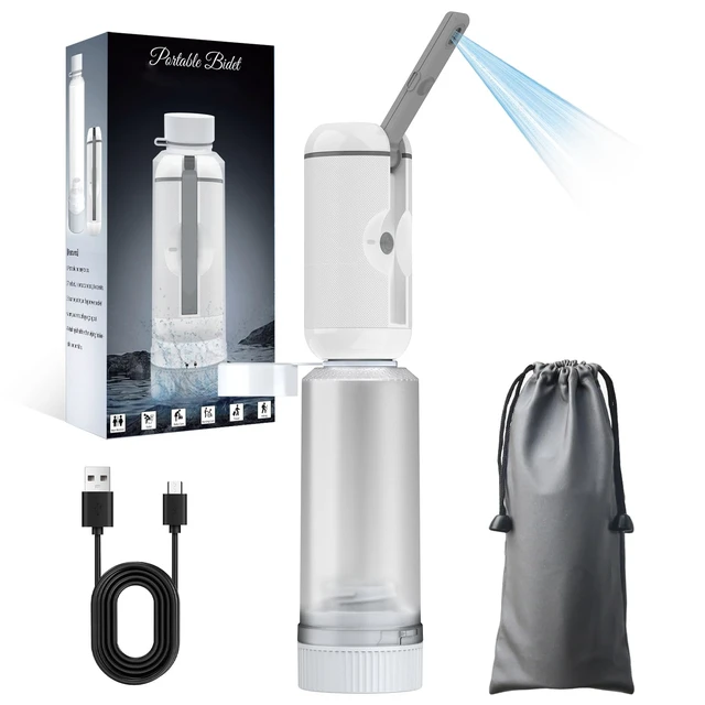 Alt view image 8 of 14 - Portable Bidet for Travel, Rechargeable Waterproof Sprayer, White Portable Rechargeable Travel Bidet Sprayer Fits Various Water Bottles, Waterproof High Pressure Handheld for Personal Hygiene