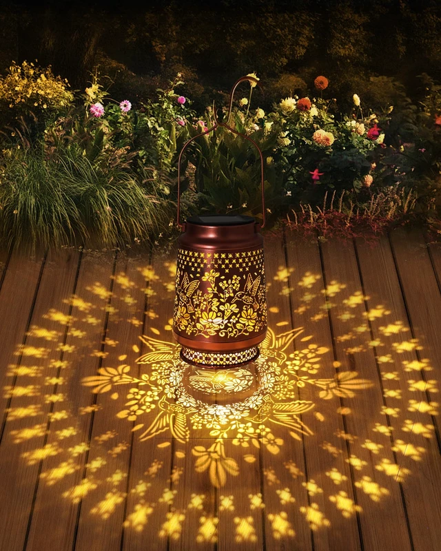 Alt view image 10 of 14 - 2 Pack Hummingbird Solar Lanterns Outdoor Waterproof, Garden Decor Birthday Gifts for Women Mom Grandma Sister, Metal Hanging Solar Lights Outside Decorative for Backyard Patio Lawn Pathway Landscape