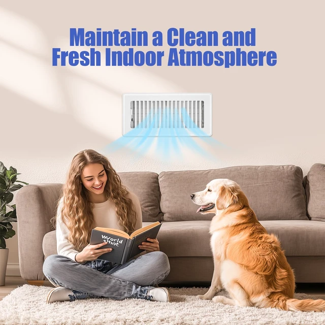 Alt view image 14 of 14 - 4x10 Floor Register, 6 Pack White Vent Covers for Home Floor, Sidewall Heavy Duty Steel Walkable Floor Vents, Quiet & Adjustable Air Vent Covers, Rust Proof Finish 4" x 10'' Floor Grates