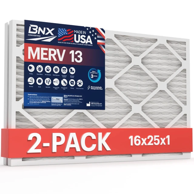 Alt view image 8 of 14 - TruFilter 16x25x1 Air Filter MERV 13 AC Filter, HVAC Furnace Filter, 2 Pack (ACTUAL SIZE 15.69"x24.69"x0.75") Allergies, Dust, Pet Dander & Smoke - MADE IN USA - MPR1500 / FPR 10