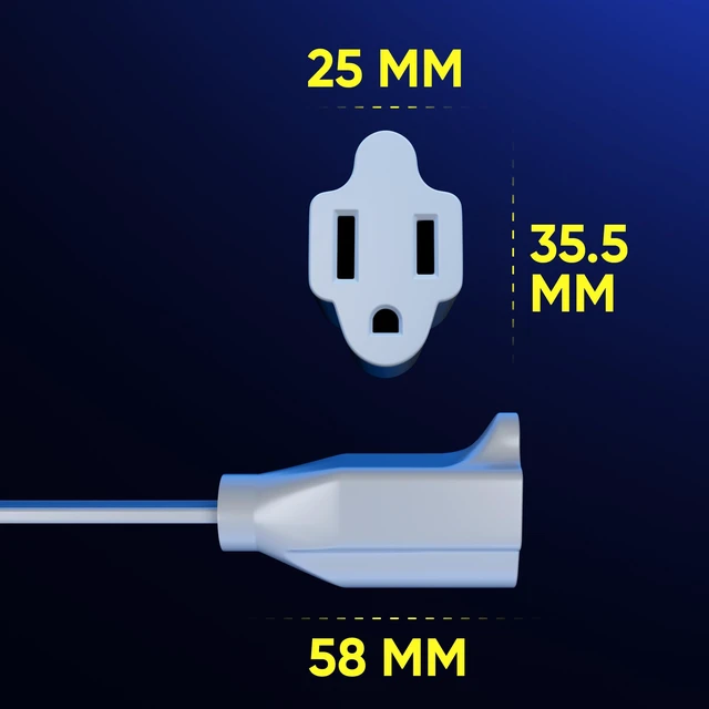 Alt view image 13 of 14 - 50 Ft UL 360° Rotating Flat Wire Extension Cord, 1-Outlet, 16/3 AWG 16 Gauge grounded wire UL certified. SPT-2 flat wire jacket sits flush against floors and baseboards