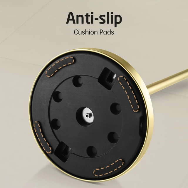 Alt view image 14 of 14 - Gold Toilet Paper Holder Stand, 26" H (Taller Version), Weighted Base Weighted Base, Rustproof, Anti-Slip, Fits All Roll Sizes, No Drilling, Easy Assembly