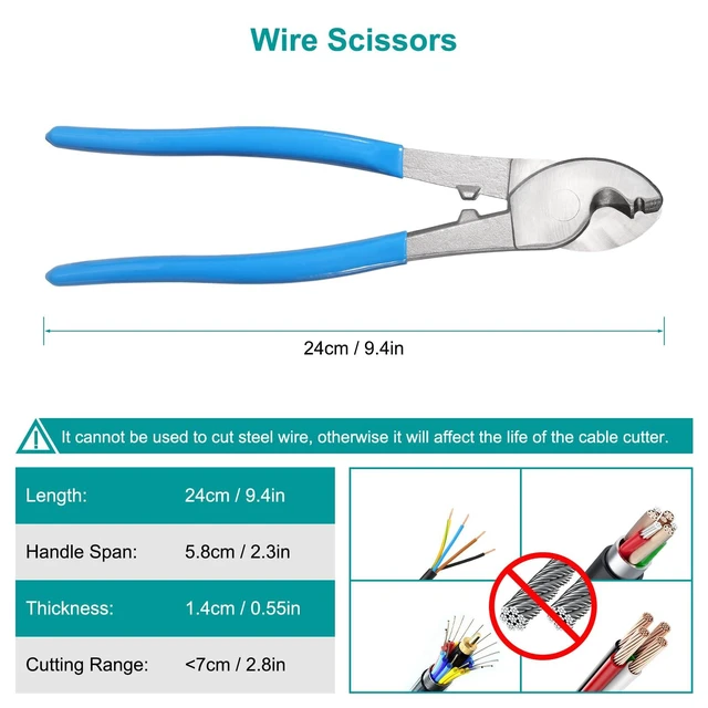 Alt view image 8 of 12 - 10 Tons Hydraulic Crimping Tool and Cable Cutter Hydraulic Crimper, Battery Cable Crimper Tool for 12 AWG to 2/0 AWG Battery Terminals, with 9 Dies