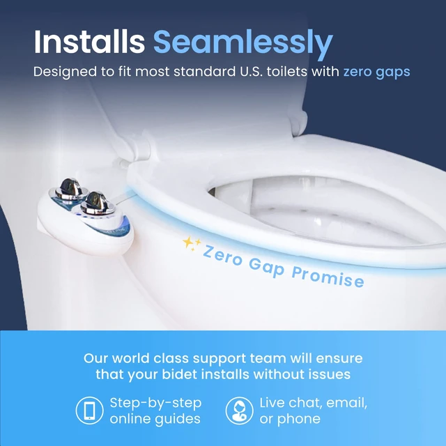 Alt view image 11 of 14 - NEO 180 - Non-Electric Bidet Attachment for Toilet Seat, White Dual Nozzle, Self-Cleaning, Adjustable Water Pressure, Rear & Feminine Wash, with Lever Control
