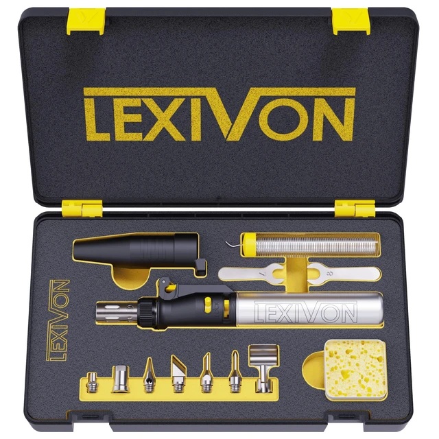 Alt view image 8 of 14 - Butane Soldering Iron Multi-Purpose Kit | Cordless Self-Igniting Adjustable Flame 7-Tip Set | Pro Grade 125-Watt Equivalent (LX-770)