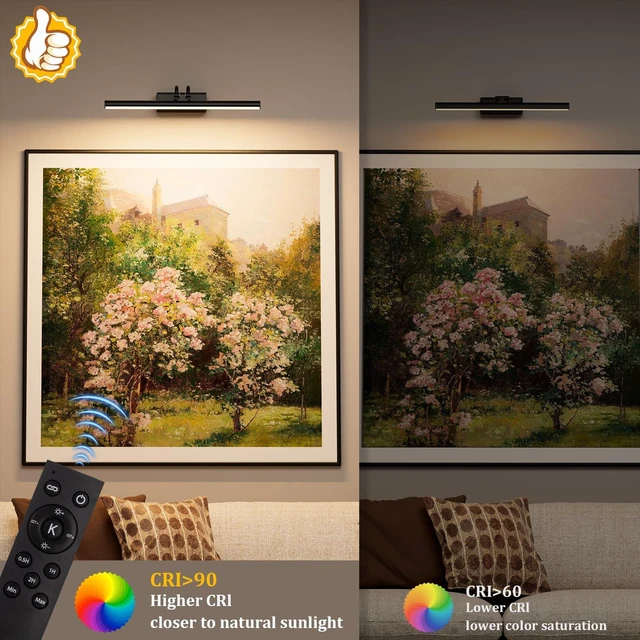 Alt view image 10 of 14 - Battery Operated Wall Light, 13.8'', Set of 2, Black, RF Remote Control 4000mAh Cordless, Wall Light, Magnetic for Easy to Charge,Timers, Display for Gallery Living Room Bedroom