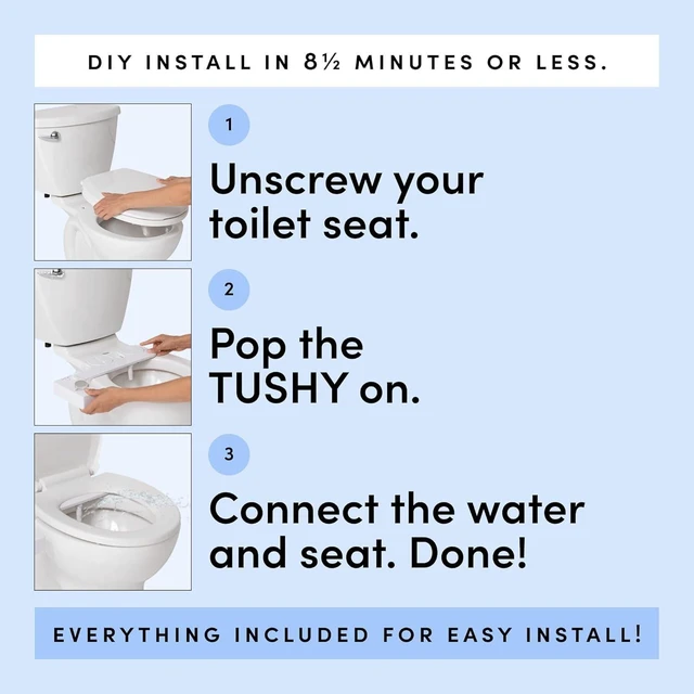 Alt view image 12 of 14 - Fresh Ultra-Slim Starter Bidet Attachment, Bamboo Non-Electric, Cool Water Rear Wash, Adjustable Pressure, Self-Cleaning, Fits Elongated and Round Toilets, 10 Minute Install