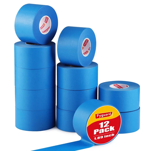 Alt view image 6 of 10 - 12 Rolls Painters Tape 2 Inch Wide Blue Painters Tape for Wall Painting 12Rolls×55Yd Upgrade Washi Tape UV Resistant Multi-Surface Masking Tape for Painting Edge Trim DIY Crafts