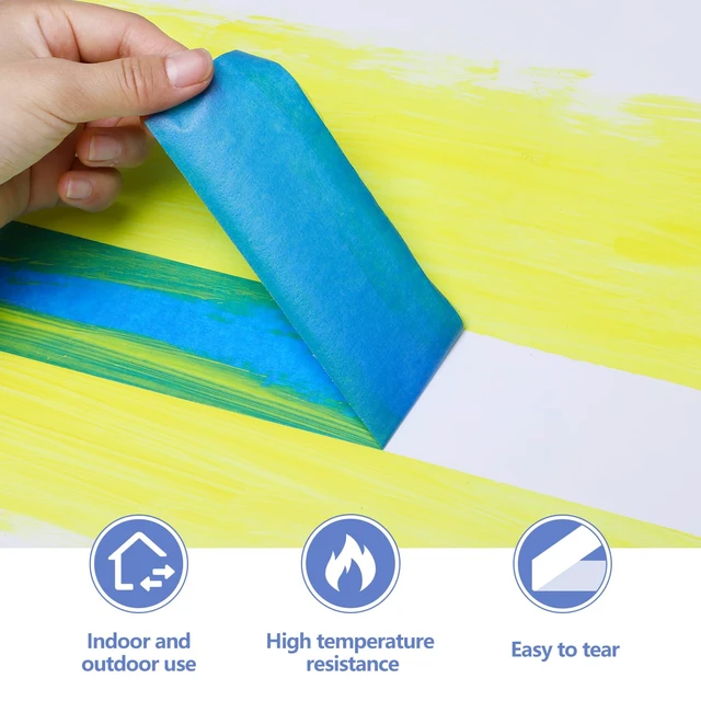 Alt view image 8 of 10 - 12 Rolls Painters Tape 2 Inch Wide Blue Painters Tape for Wall Painting 12Rolls×55Yd Upgrade Washi Tape UV Resistant Multi-Surface Masking Tape for Painting Edge Trim DIY Crafts