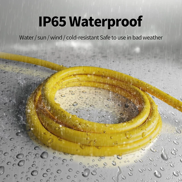 Alt view image 5 of 7 - 50 ft 12/3 Outdoor Extension Cord Waterproof Heavy Duty with Lighted Indicator End 12 Gauge 3 Prong, Flexible Cold-Resistant Long Power Cord Outside, 15Amp 1875W SJTW Yellow ETL Listed