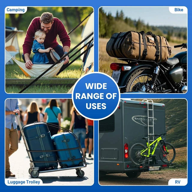 Alt view image 10 of 12 - 31" (20 Packs) Bungee Cords with Hooks Rubber Tarp Straps with 150% Max Stretch, 100% EPDM Bungee Cords with Metal Crimped S Hooks, Ideal for Securing Tarps, Cargo, Canvases, Weatherproof