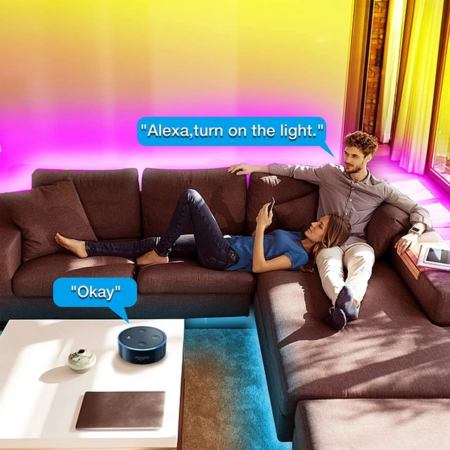 Alt view image 11 of 14 - Smart WiFi Led Lights, Tuya App Controlled, Compatible with Alexa and Google Assistant, Timer Schedule, RGB Strip Color Changing Décor for Bedroom Party Kitchen, 200ft