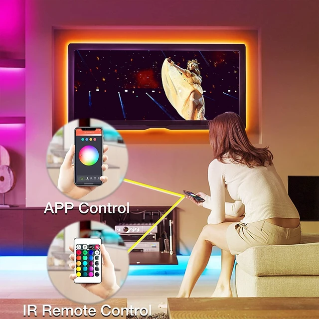 Alt view image 9 of 14 - Smart WiFi Led Lights, Tuya App Controlled, Compatible with Alexa and Google Assistant, Timer Schedule, RGB Strip Color Changing Décor for Bedroom Party Kitchen, 200ft