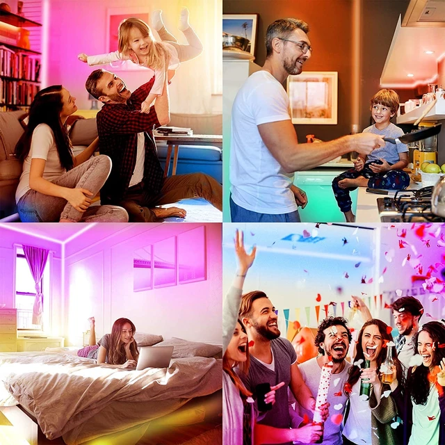 Alt view image 13 of 14 - Smart WiFi Led Lights, Tuya App Controlled, Compatible with Alexa and Google Assistant, Timer Schedule, RGB Strip Color Changing Décor for Bedroom Party Kitchen, 200ft