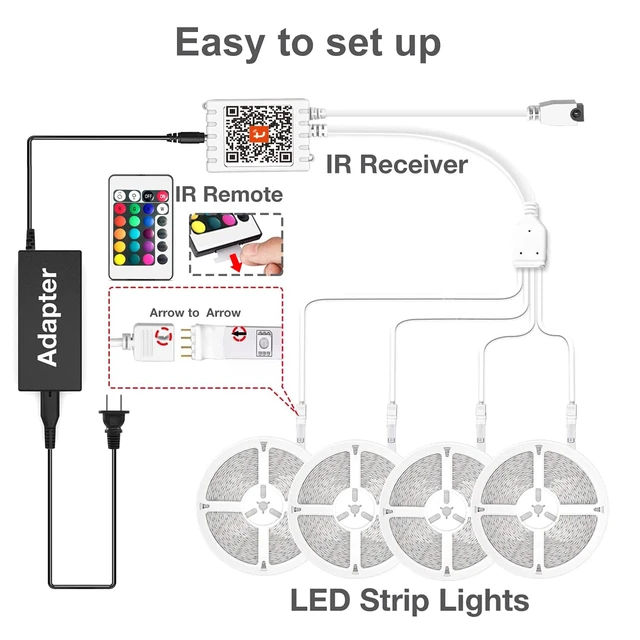Alt view image 14 of 14 - Smart WiFi Led Lights, Tuya App Controlled, Compatible with Alexa and Google Assistant, Timer Schedule, RGB Strip Color Changing Décor for Bedroom Party Kitchen, 200ft