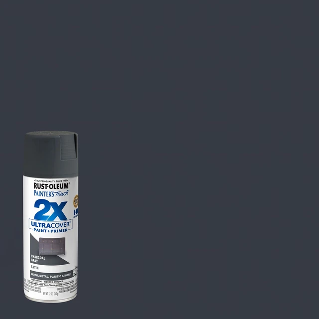 Alt view image 5 of 6 - Painter's Touch 2X Ultra Cover Spray Paint, Satin Charcoal Gray Indoor and Outdoor Surfaces (Metal, Wood, Plastic), Fast Dry, Durable, Sprays from Any Angle, Comfort Tip, Oil Based, 6 Pack