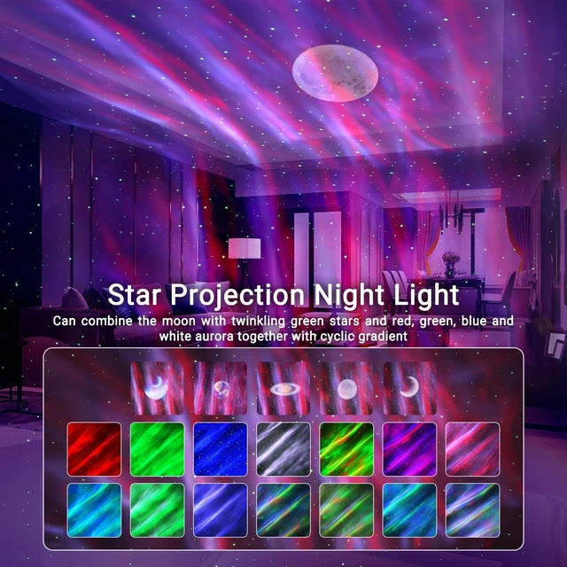 Alt view image 8 of 12 - Star Projector,Northern Lights Projector,with Bluetooth Speaker,White Noise Remote Control,Night Light,for Game Room, Adults, Family Gatherings,Galaxy Projector Bedroom