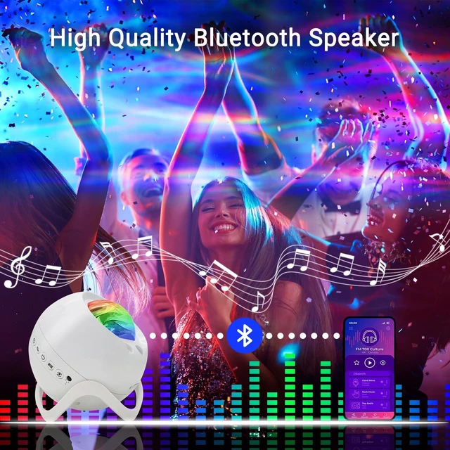 Alt view image 10 of 12 - Star Projector,Northern Lights Projector,with Bluetooth Speaker,White Noise Remote Control,Night Light,for Game Room, Adults, Family Gatherings,Galaxy Projector Bedroom