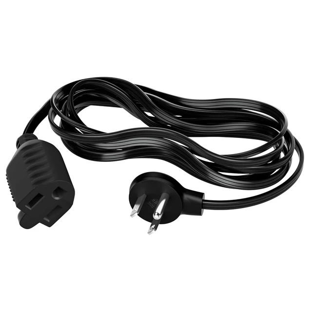Alt view image 7 of 12 - Flat Plug Extension Cord 50 Ft with Slim Space-Saving Plug Design, Thin Flat Cable Low Profile Power Cord 3 Prong Grounded Wire, 16 Gauge 13 A/125 V-Black-ETL Certified