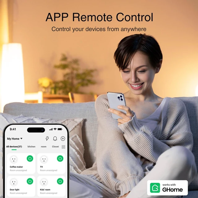 Alt view image 9 of 14 - Plug, WiFi Smart Plugs that Work with Alexa and Google Home WiFi Smart Outlet Timer Indoor Light Timers with APP Remote Control, 2.4GHz WiFi Only, No Hub Required, ETL FCC Listed, White