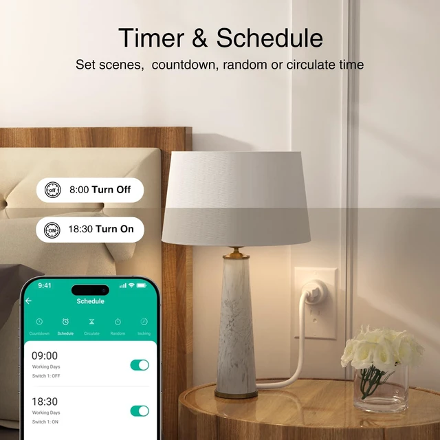 Alt view image 11 of 14 - Plug, WiFi Smart Plugs that Work with Alexa and Google Home WiFi Smart Outlet Timer Indoor Light Timers with APP Remote Control, 2.4GHz WiFi Only, No Hub Required, ETL FCC Listed, White