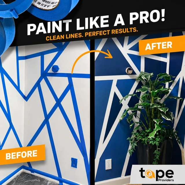 Alt view image 14 of 14 - Made in USA Blue Painters Tape - 2 inch x 60 yds. (6 Pack) Thick & Wide Masking Tape for Safe Wall Painting, Building, Remodeling, Labeling, Edge Finishing
