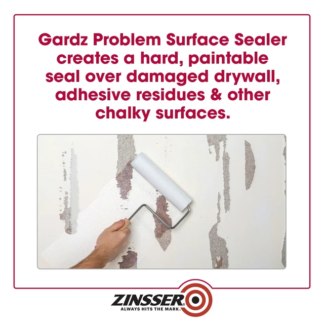 Alt view image 13 of 14 - Gardz Water-Based Problem Surface Sealer, Clear, 1 Gallon Gardz problem surface sealer, 1 Gallon. Clear water-base sealer hardens & seals damaged drywall, torn paper. - Home Decor Products