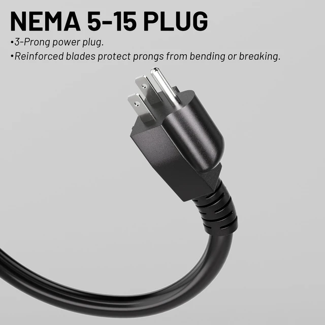 Alt view image 6 of 10 - 25 ft 10/3 Pigtail Replacement Power Tool Cord, NEMA 5-15P Black 10 AWG 3 Prong Appliance and Power Tool Cord, Open End, Flexible SJTW, 125V AC Pigtail, 13A 1675W, ETL Listed, Indoor/Outdoor