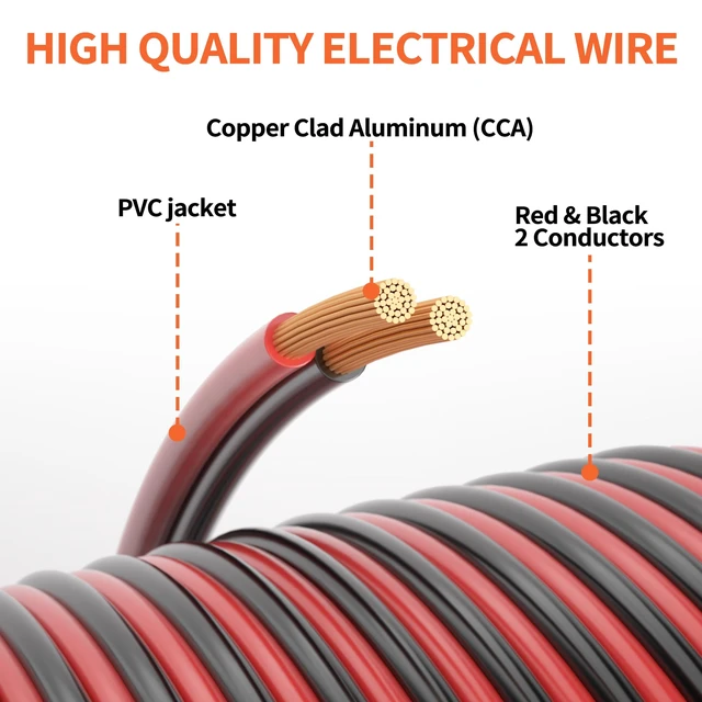 Alt view image 8 of 12 - 300FT 16AWG, 16 Gauge Red Black Hookup Electrical Wire LED Strips Extension Cord 12V/24V DC Cable, 16/2 AWG 2 Conductors Flexible Low Voltage Cable for in-Home, Autos, Schools use
