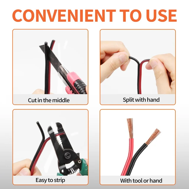 Alt view image 11 of 12 - 300FT 16AWG, 16 Gauge Red Black Hookup Electrical Wire LED Strips Extension Cord 12V/24V DC Cable, 16/2 AWG 2 Conductors Flexible Low Voltage Cable for in-Home, Autos, Schools use