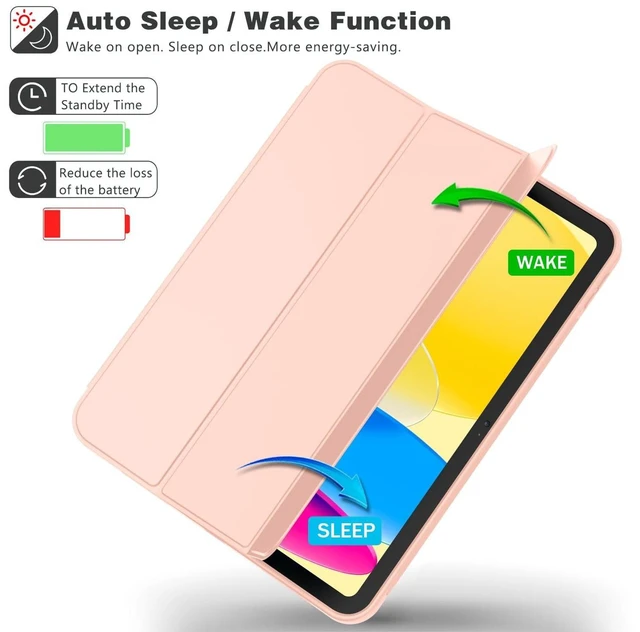 Alt view image 10 of 10 - ToaPoia Case for iPad (A16) 11 Inch 2025/iPad 10th Generation 10.9 Inch 2022, Slim Trifold Stand Protective Cover with Pencil Holder and Soft TPU Back,Support Auto Sleep/Wake (Bisque)